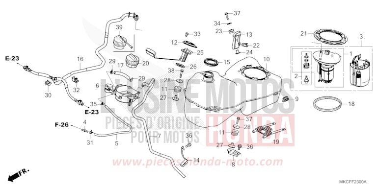 FUEL TANK for Gold Wing GUNMETAL BLACK METLLIC (NHC52B) from 2022